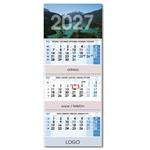 Trojmesačný kalendár Trio skládaný český so špirálou 2027 - modrý