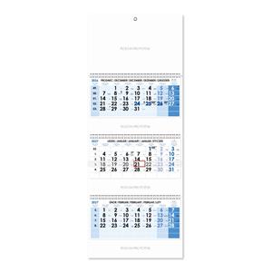 Trojmesačný kalendár Trio skládaný český so špirálou 2027 - modrý