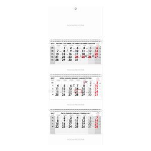 Trojmesačný kalendár Trio skládaný český so špirálou 2027 - sivý