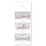 Trojmesačný kalendár Trio skládaný polský so špirálou 2026 - sivý