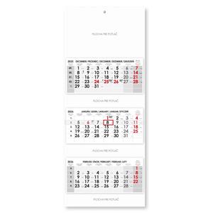 Trojmesačný kalendár Trio skládaný slovenský 2026 - sivý