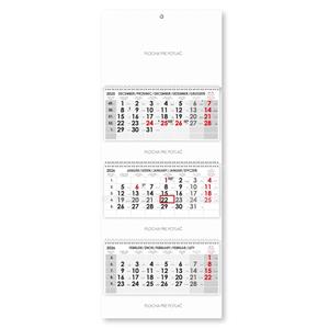 Trojmesačný kalendár Trio skládaný slovenský so špirálou 2026 - sivý