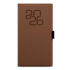 Týždenný diár 2026 Jakub Fabric vrecková - hnedá