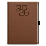Týždenný diár 2026 Oskar Fabric A5 - hnedá