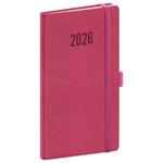 Týždenný diár 2026 vreckový Rivoli - ružová