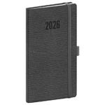 Týždenný diár 2026 vreckový Rivoli - šedá