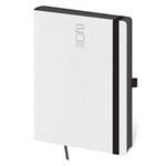 Týždenný diár A5 2026 Memory s gumičkou - biela