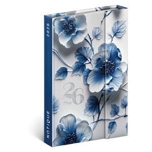 Týždenný magnetický diár 2026 B6 Porcelánový kvet