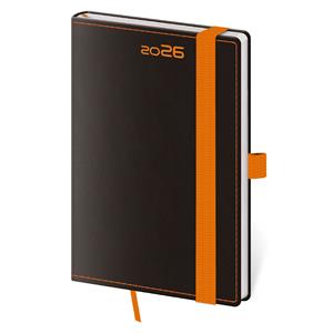 Týždenný vreckový diár 2026 Black Orange