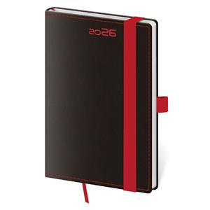 Týždenný vreckový diár 2026 Black Red