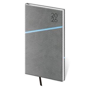 Týždenný vreckový diár 2026 Grife - sivo/modrá