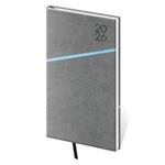 Týždenný vreckový diár 2026 Grife - sivo/modrá