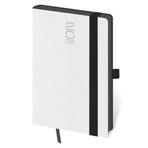 Týždenný vreckový diár 2026 Memory s gumičkou - biela