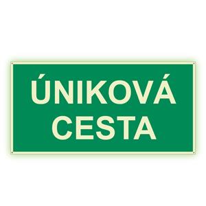 Úniková cesta - fotoluminiscenčná tabuľka, plast 2 mm s dierkami 300x150 mm