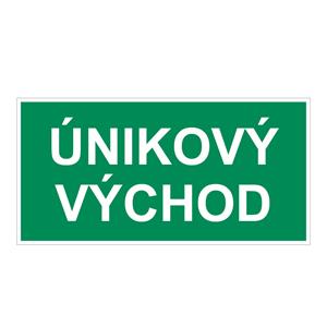 Únikový východ - bezpečnostná tabuľka, samolepka 200x100 mm