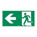 Únikový východ vlevo - bezpečnostní tabulka, plast 1 mm 300x150 mm