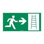 Únikový žebřík - směr vpravo - bezpečnostní tabulka, plast 1 mm 200x100 mm