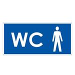 WC MUŽI, modrá, plast s dírami 2 mm 190x90 mm