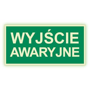Wyjście awaryjne - fotoluminescencyjny znak, płyta PVC 1 mm 200x100 mm
