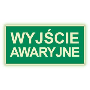 Wyjście awaryjne - fotoluminescencyjny znak z dziurkami, płyta PVC 2 mm 200x100 mm