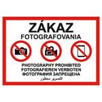 Zákaz fotografovania - bezpečnostná tabuľka , samolepka A5