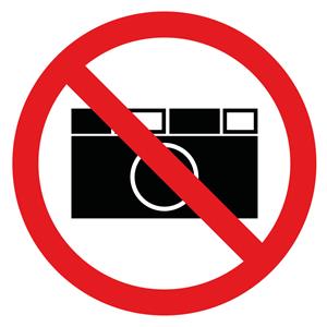 Zákaz fotografovania - SYMBOL, samolepka 100x100