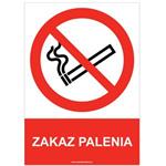 ZAKAZ PALENIA - znak BHP, płyta PVC A4, 2 mm