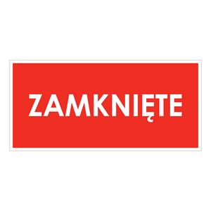 ZAMKNIĘTE, płyta PVC 2 mm, 190x90 mm