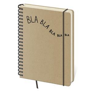 Zápisník A5 bodkovaný TWIN - Bla bla - hnedá
