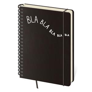 Zápisník A5 linajkový TWIN - Bla bla - čierna