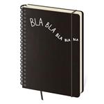Zápisník A5 linajkový TWIN - Bla bla - čierna
