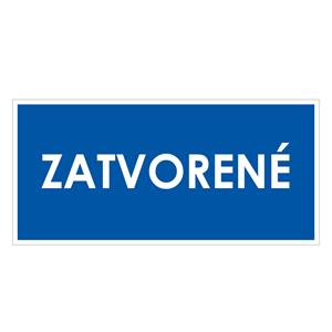Zatvorené, modrá, plast 2mm,190x90mm